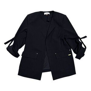 CALVIN KLEIN Open Front Business Casual Designer Blazer Jacket Womens Size 12